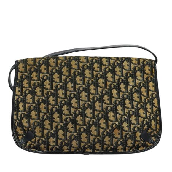 DIOR Trotter Canvas Shoulder Bag Navy Gold - Picture 3 of 12